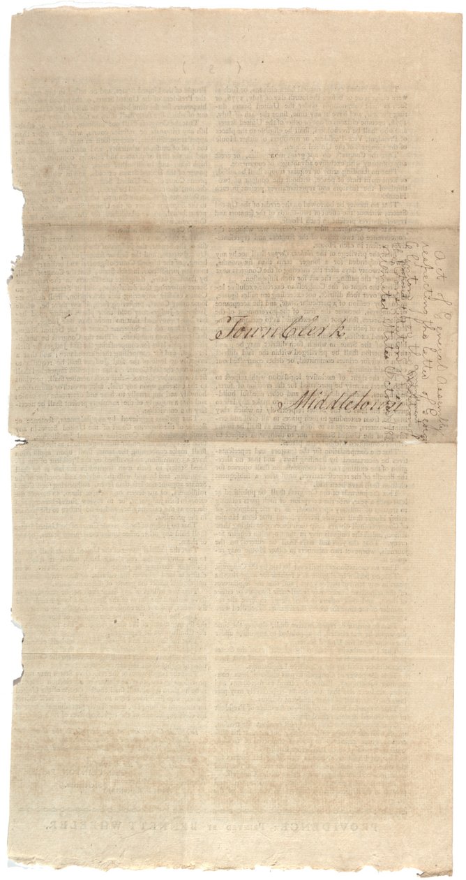 Resoluties die het NYS-voorstel voor amendementen op de Grondwet afdrukken, oktober 1788 door American School