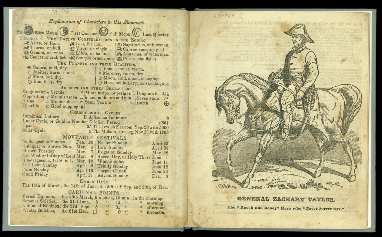 Rough and Ready Almanak voor 1848, gepubliceerd in 1847 door American School