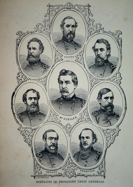 Zeven portretten van prominente generaals van het Union Army door American School