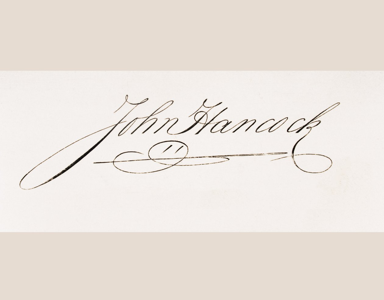 Handtekening van John Hancock door American School