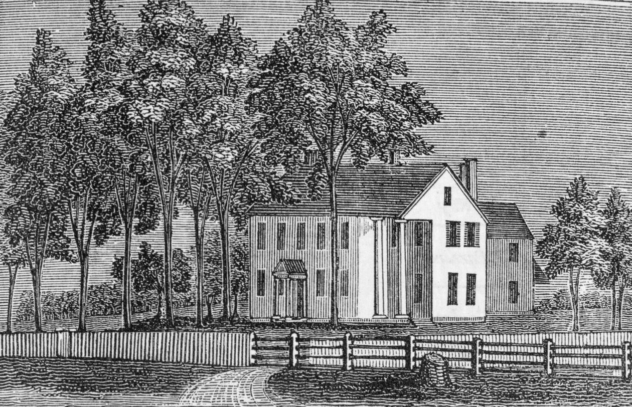 Zuidwestelijk uitzicht op het huis van rechter Ellsworth, uit 