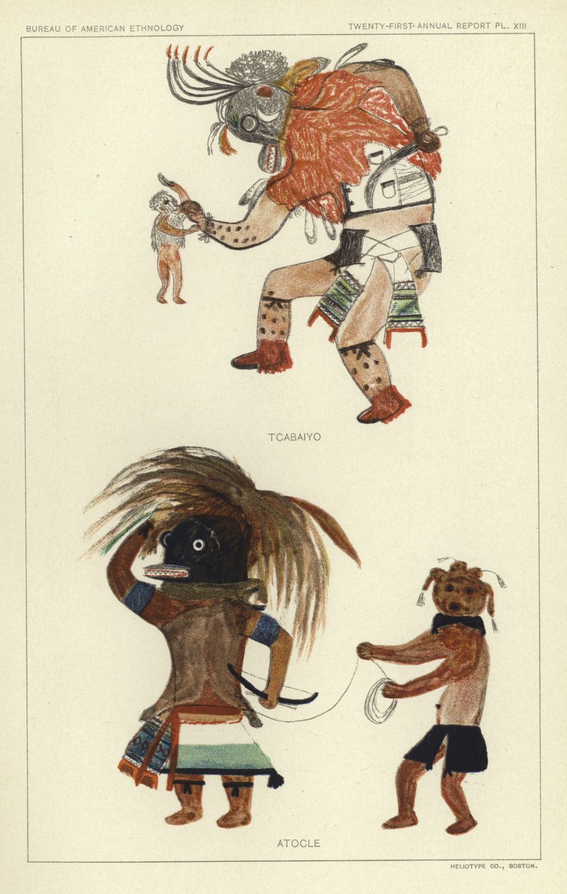 Tcabaiyo, Atocle (kleurenlitho) door American School