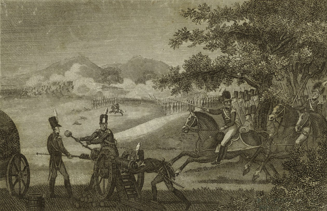 De slag bij Guilford, 1780-90 door American School