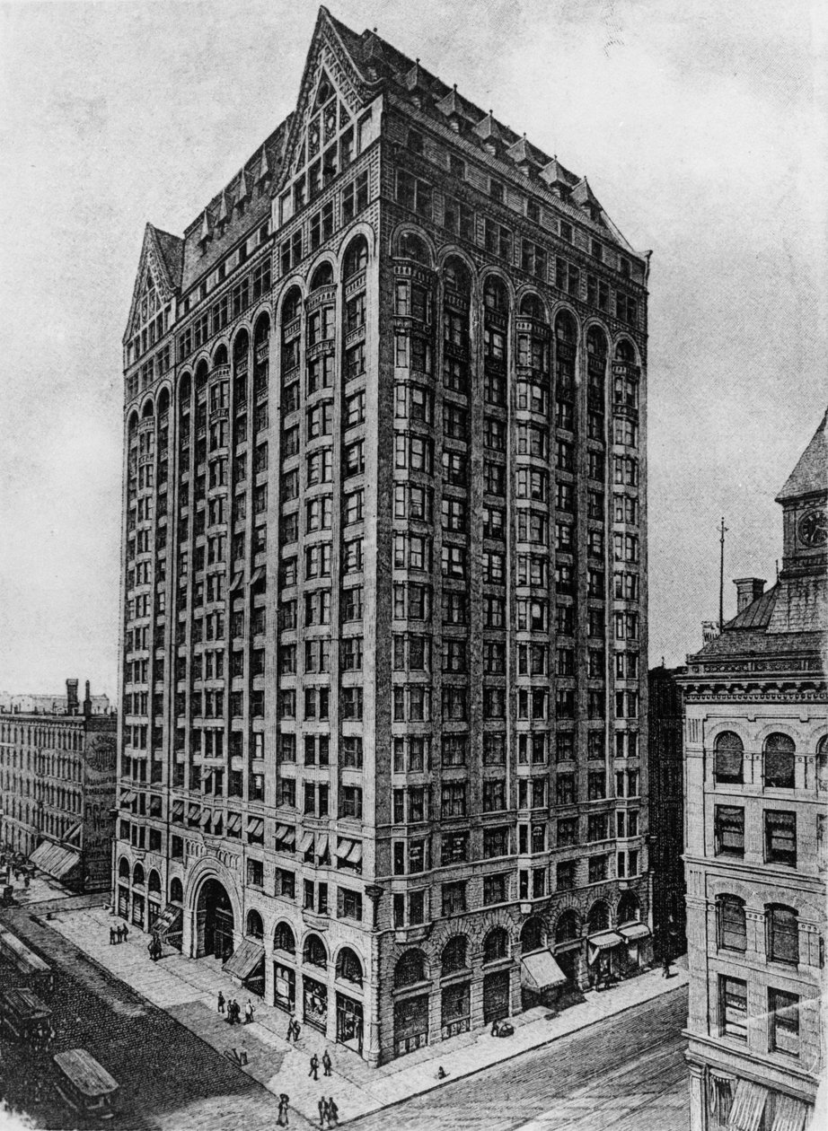 Het Capitoolgebouw, ook bekend als de Vrijmetselaarstempel, Chicago, 1892-1939 door American School