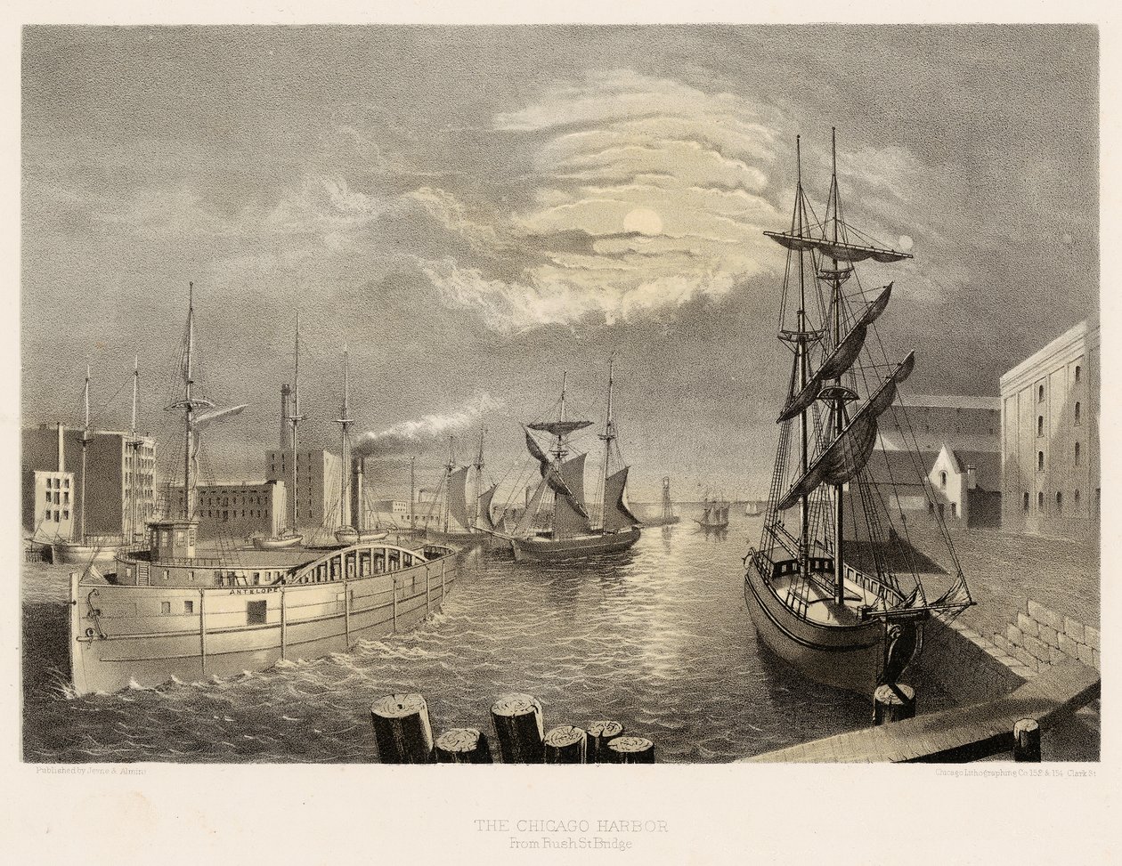 De haven van Chicago door American School