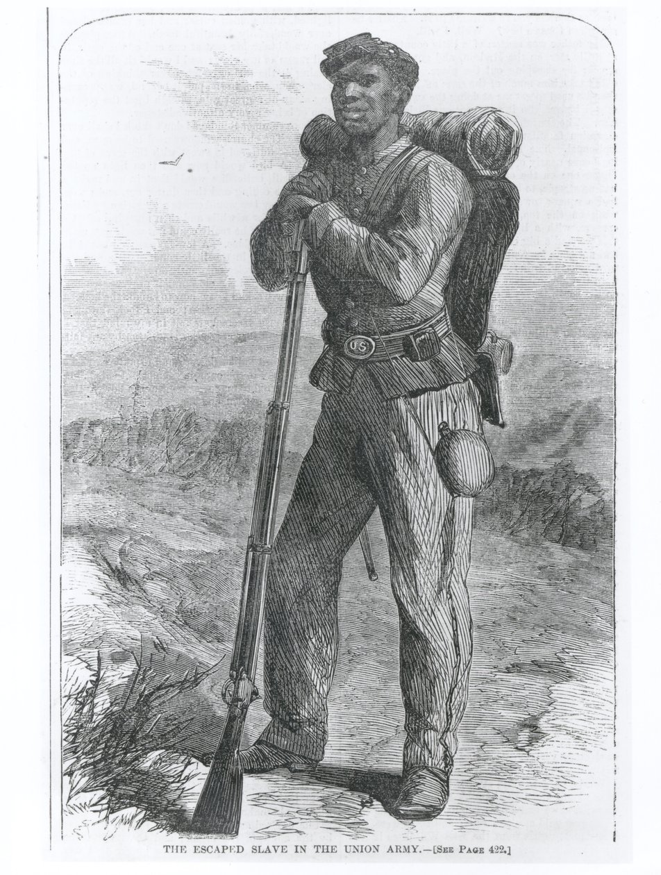 De ontsnapte slaaf in het leger van de Unie, uit 
