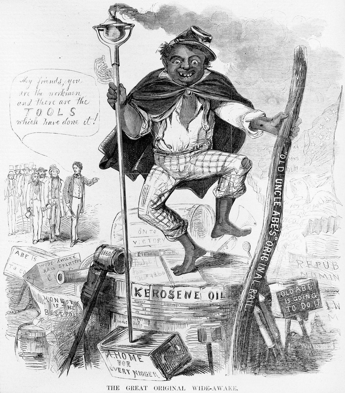 De grote originele Wide-Awake, c.1860 door American School