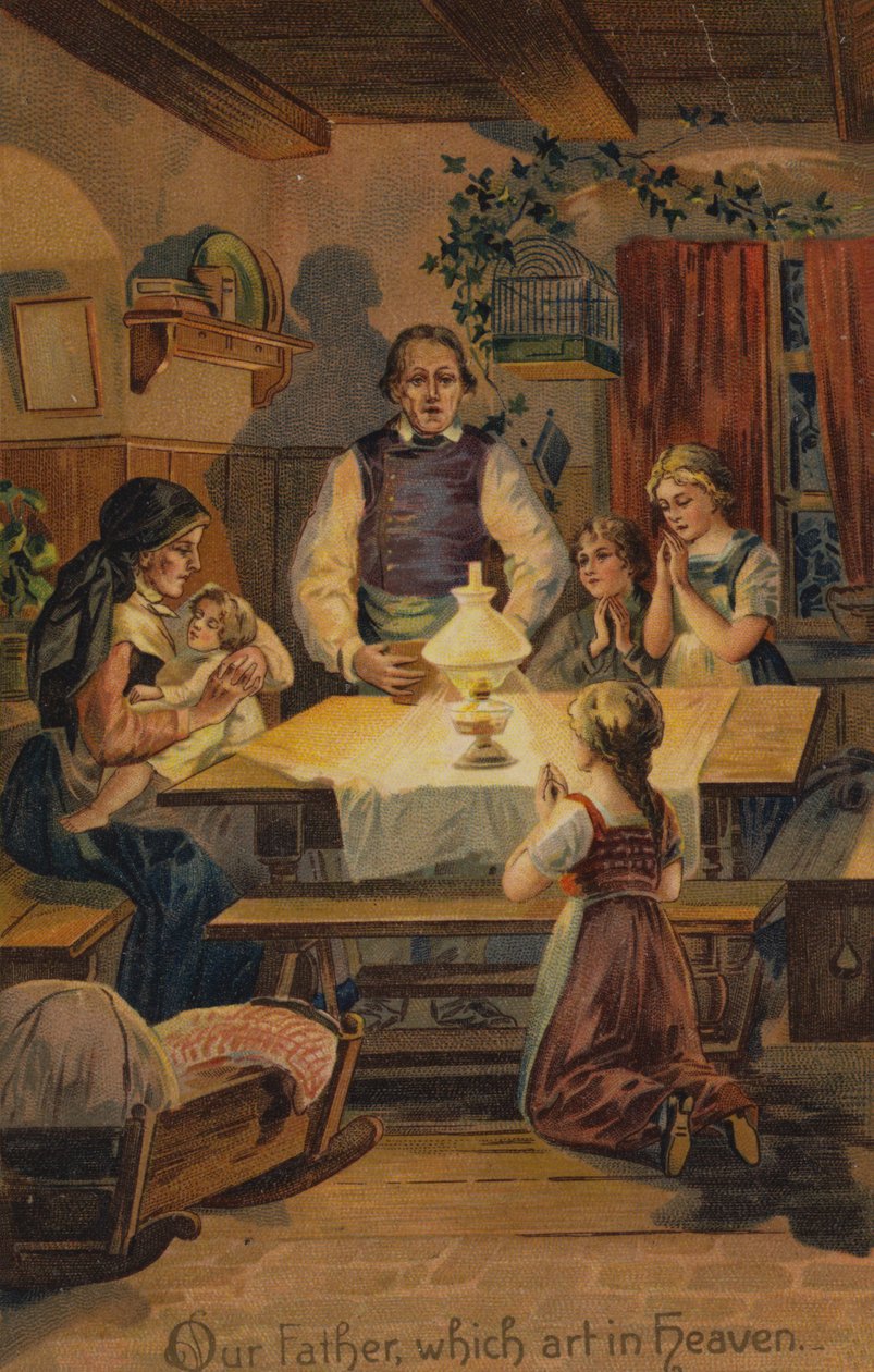 Het Onze Vader die in de hemelen zijt (chromolitho) door American School