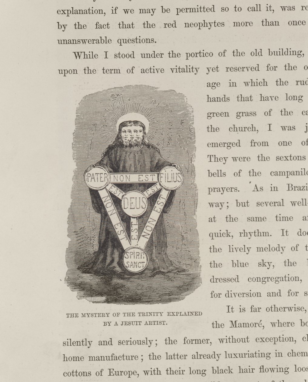 Het Mysterie van de Drie-eenheid uitgelegd door een Jezuïet Kunstenaar, uit De Amazone en Madeira Rivieren, door Franz Keller, 1874 door American School
