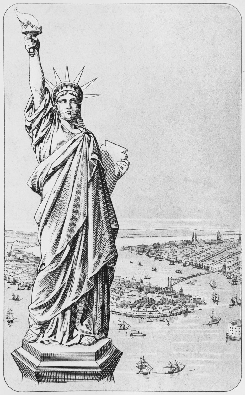 Het Vrijheidsbeeld, New York, ca. 1885 door American School