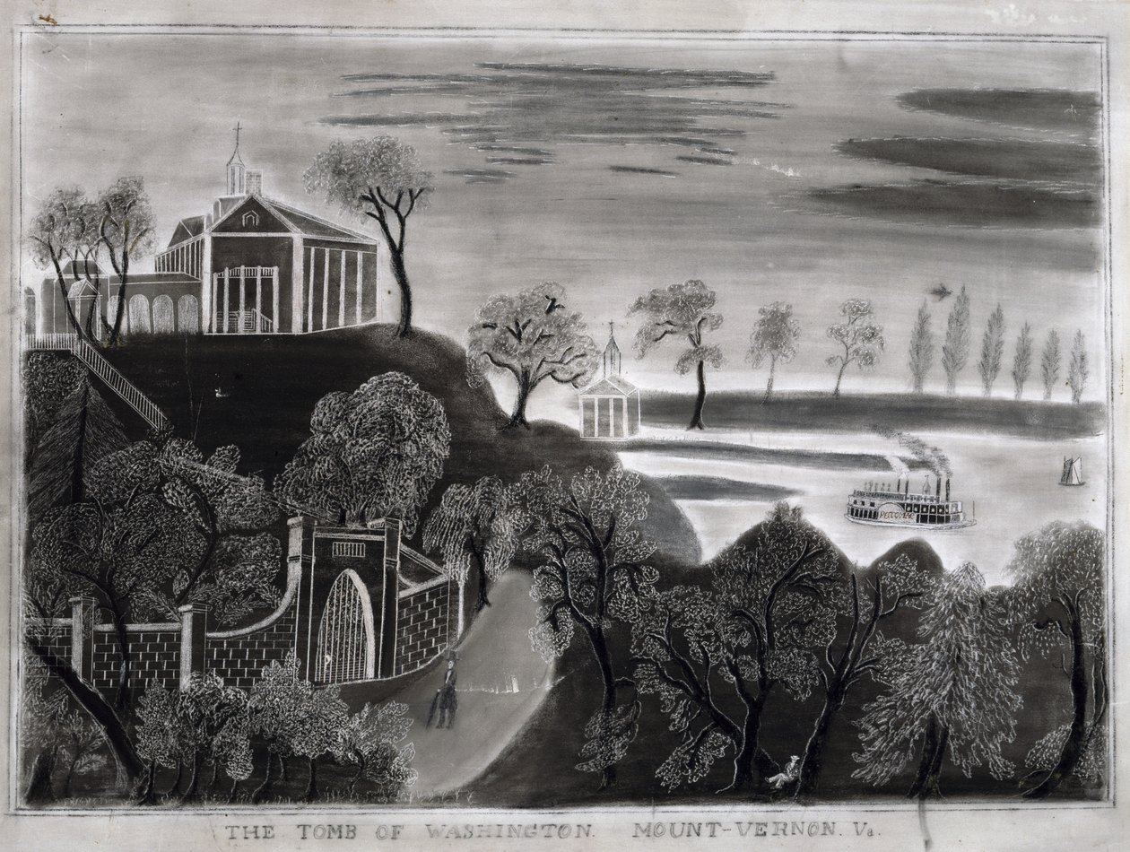 Het graf van Washington, Mount Vernon, Va., na 1807 door American School