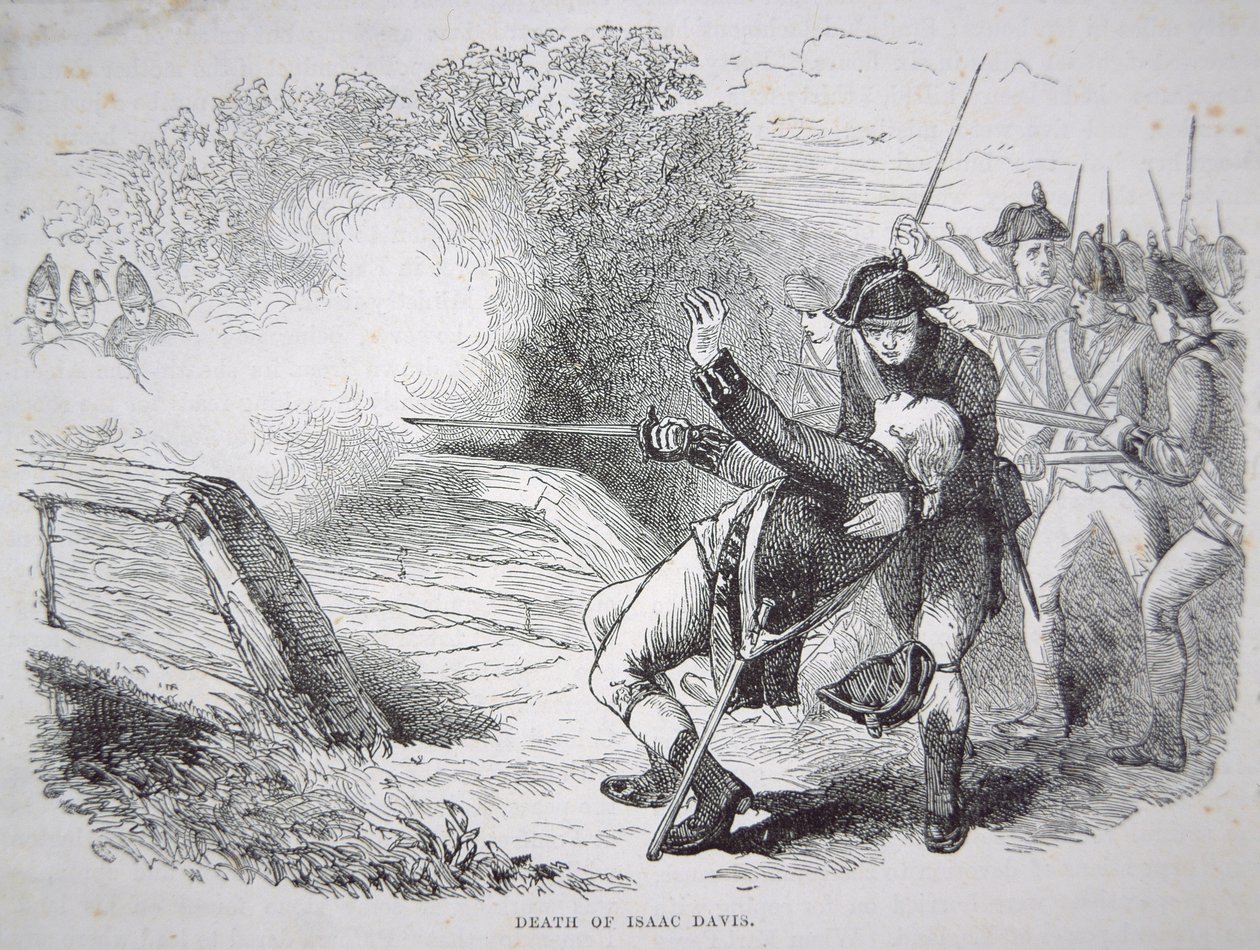 De dood van Isaac Davis bij Concord Bridge door American School