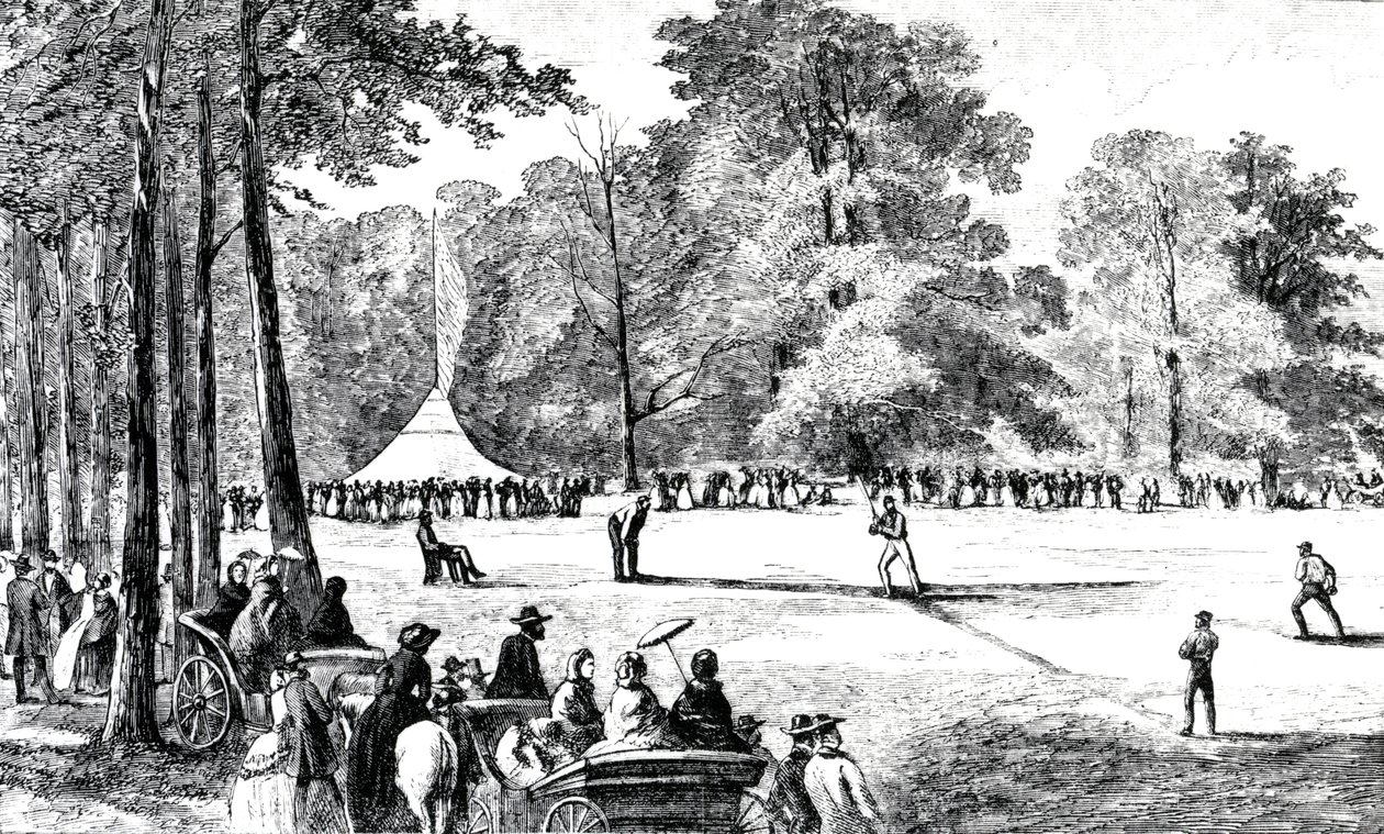 De eerste conventie van honkbalclubs, New York, 1857 door American School