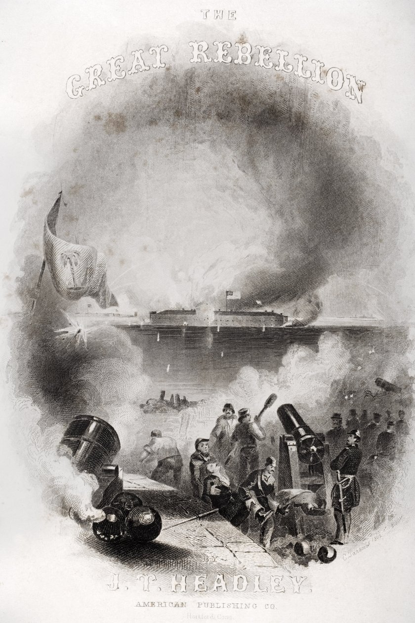 Titelpagina illustratie van De aanval op Fort Sumter in 1861, uit 