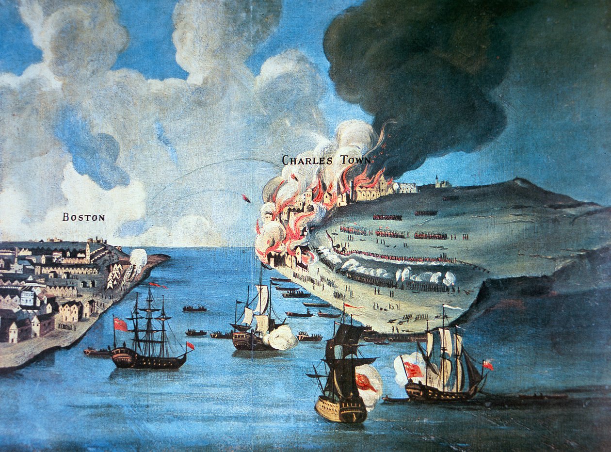 Uitzicht op Boston en de Slag bij Bunker Hill door American School