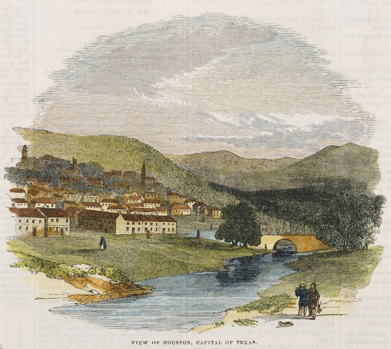 Uitzicht op Houston, hoofdstad van Texas, c. 1852 door American School
