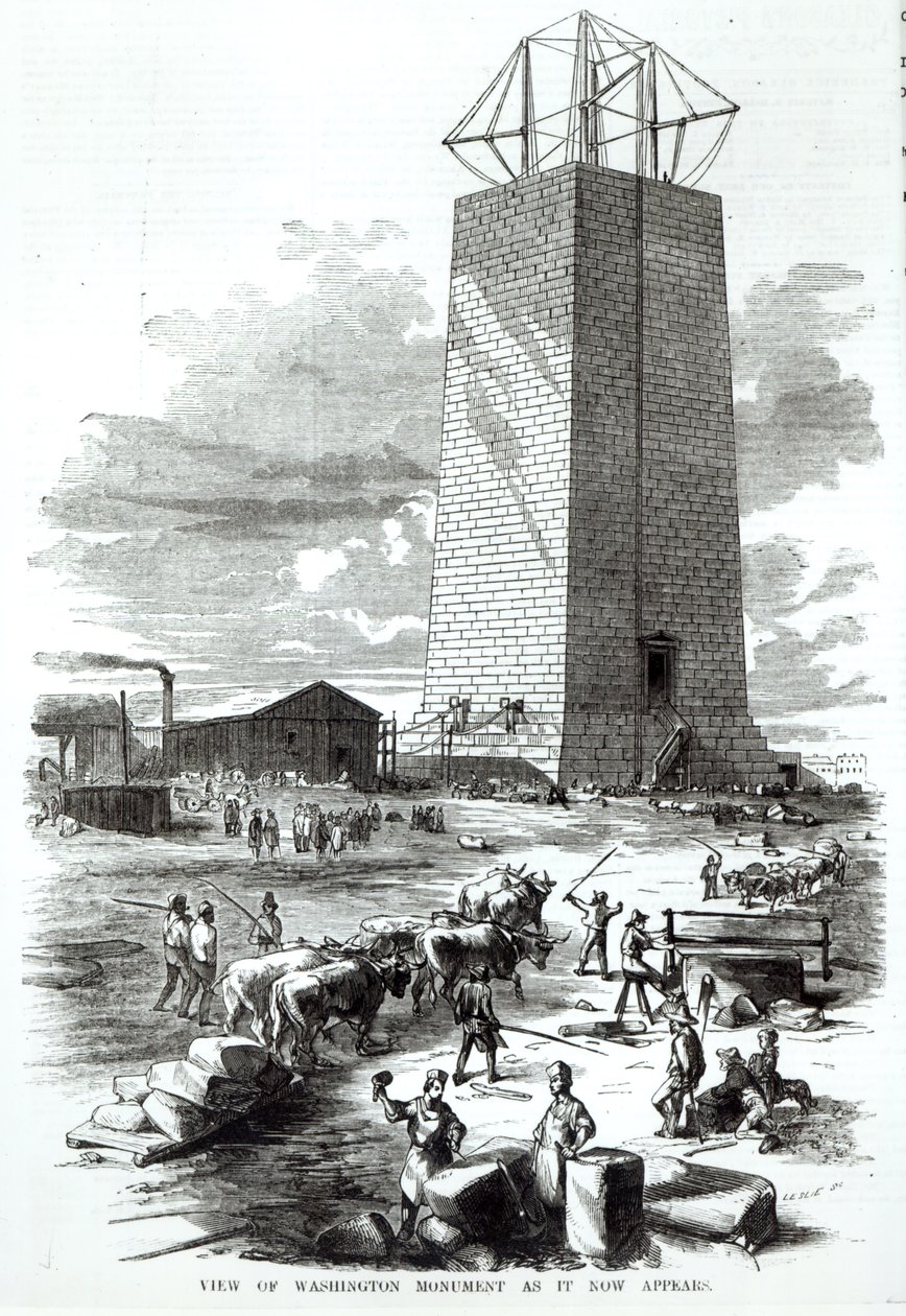 Uitzicht op het Washington Monument zoals het er nu uitziet, uit 