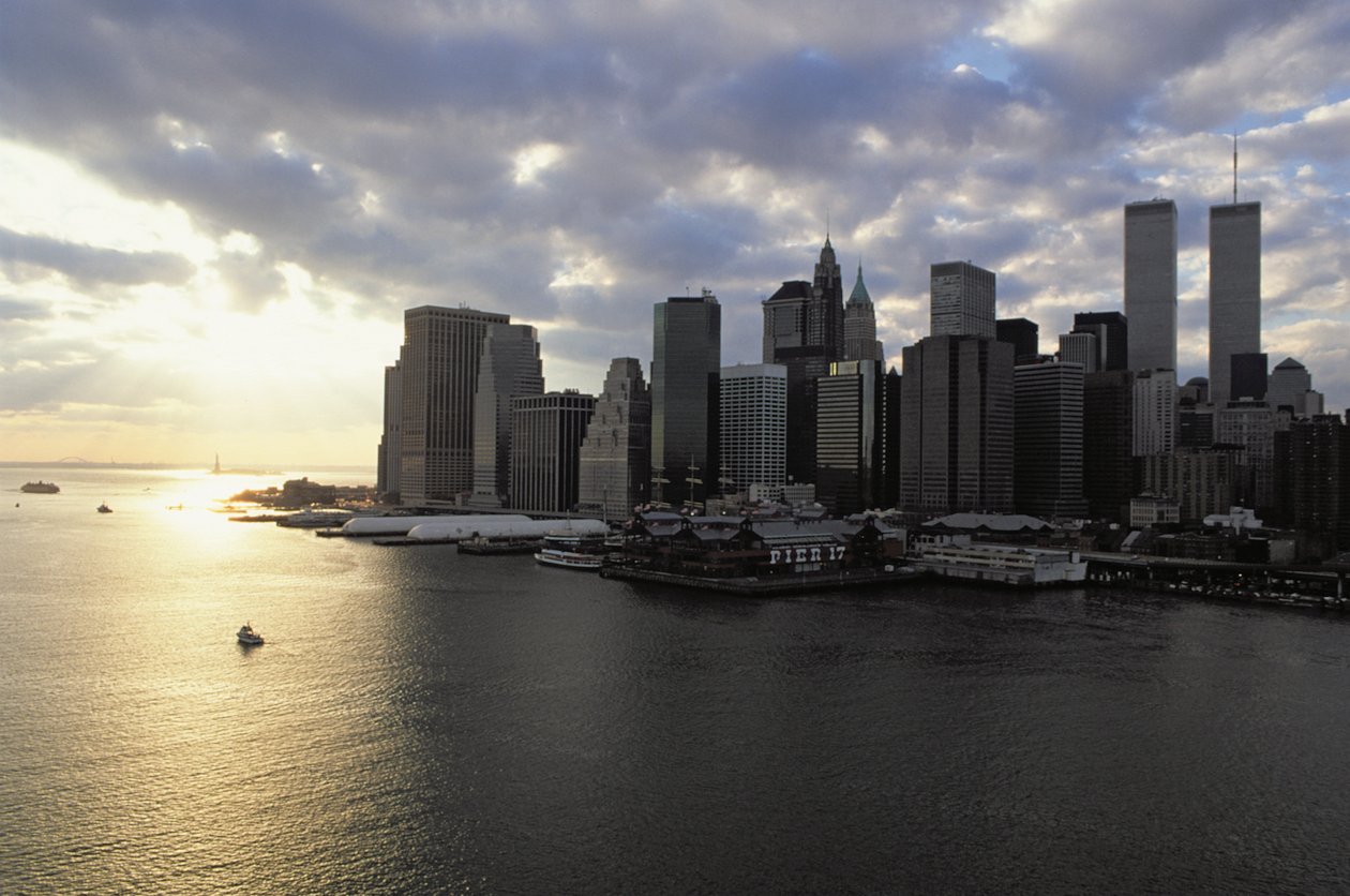 Uitzicht op het Financiële District over de East River door American School