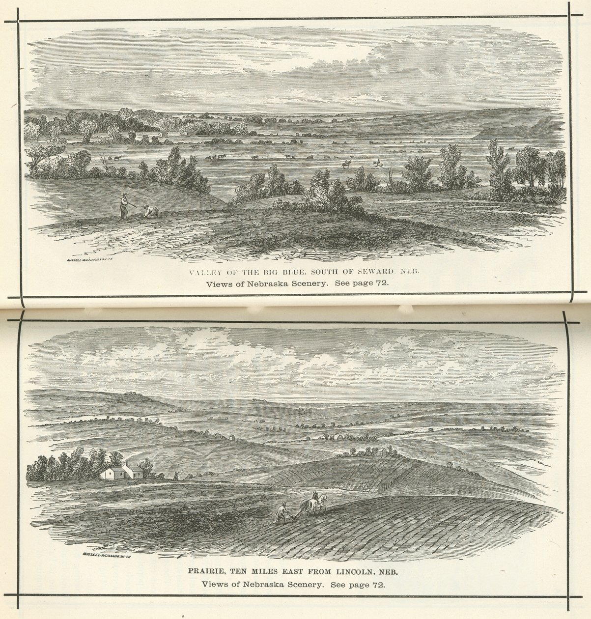 Uitzichten op Nebraska landschap door American School