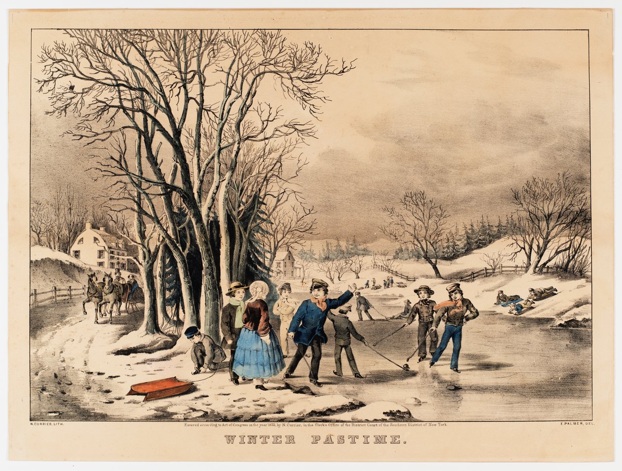 Wintervermaak, ca. 1800-10 door American School
