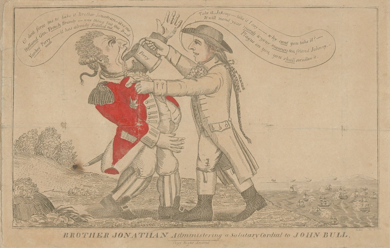 Broeder Jonathan die een Heilzaam Middel Toedient aan John Bull door Amos Doolittle