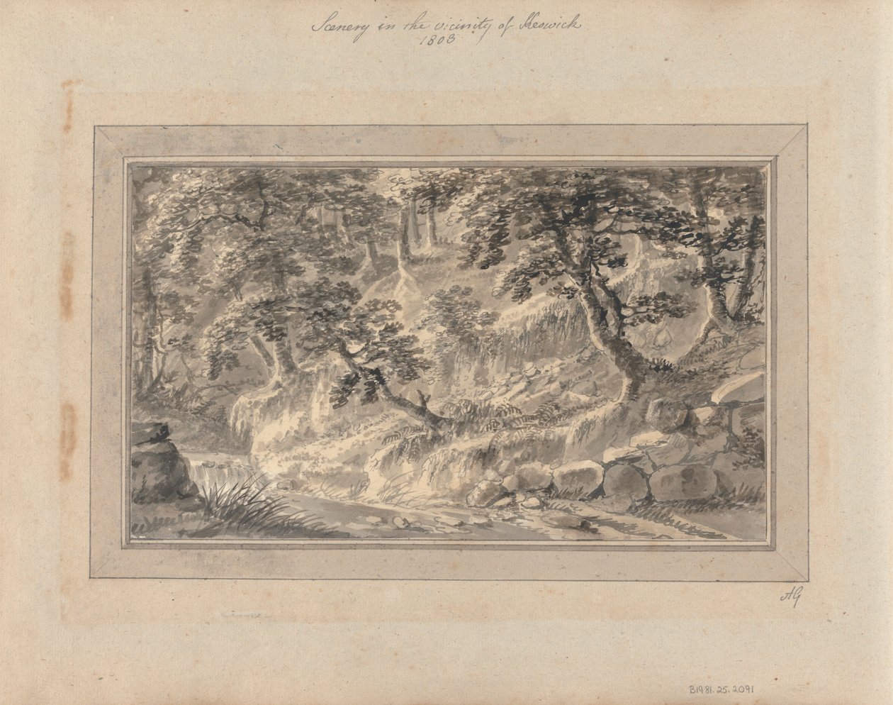 Uitzichten in Engeland, Schotland en Wales: Tour in Schotland; Landschap in de Omgeving van Keswick door Amos Green