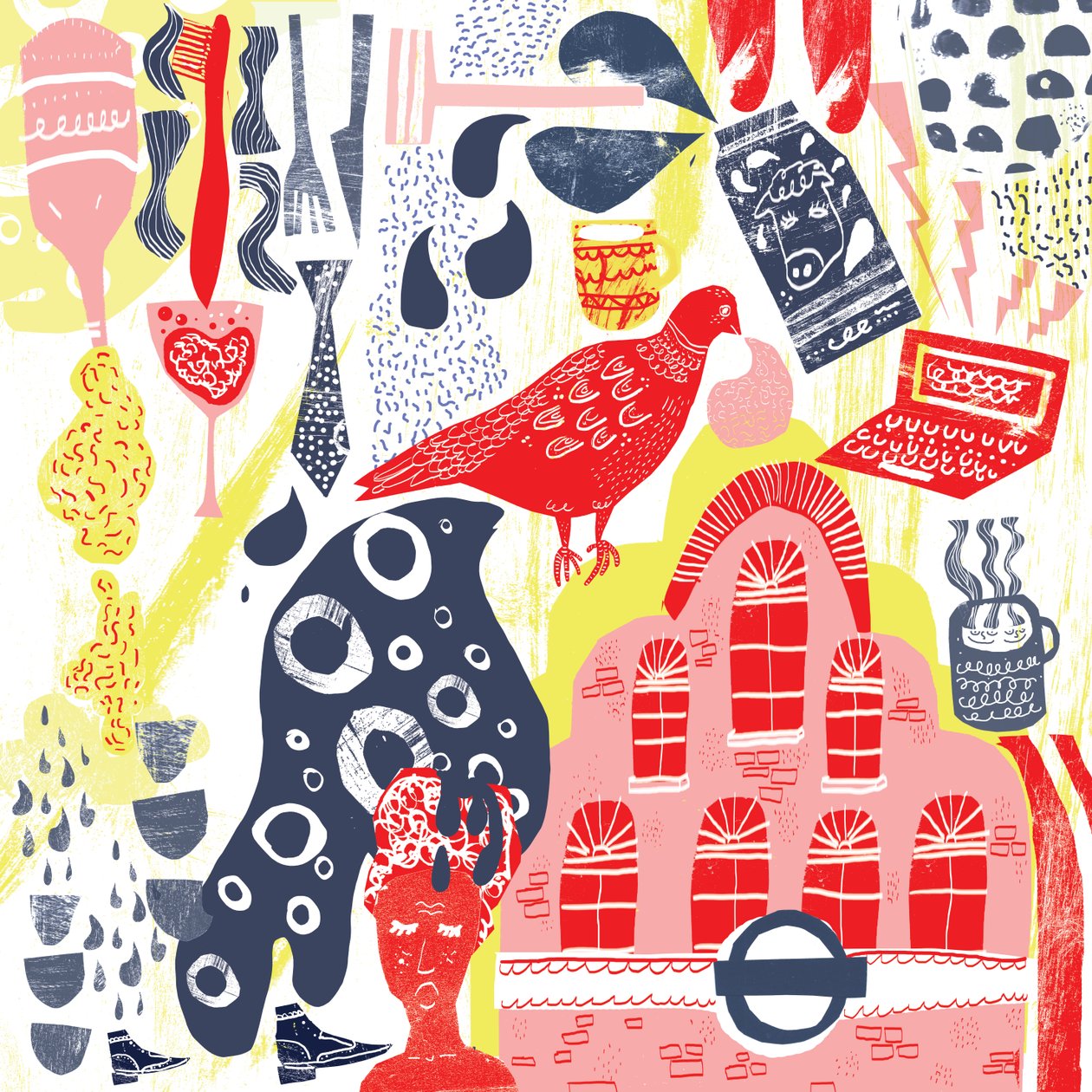 Dingen die grijs zijn, 2015 (digitale collage) door Amy Louise Evans