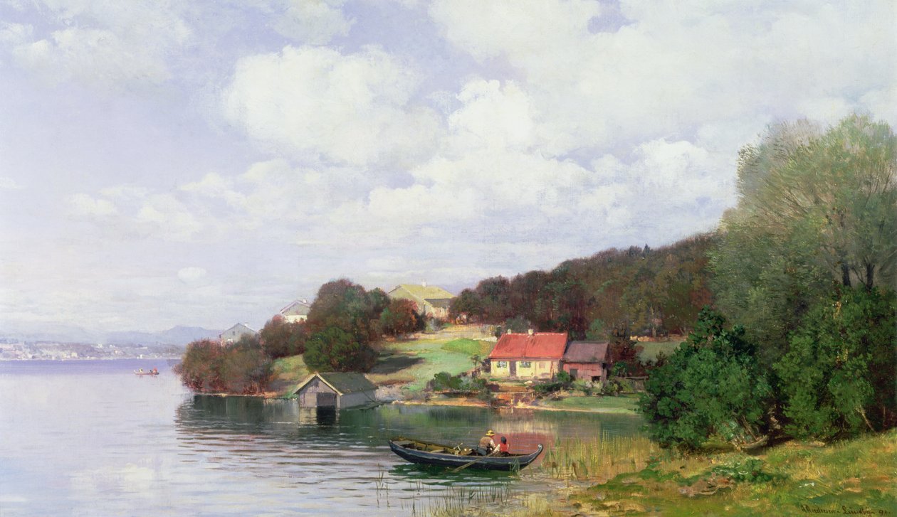 Varen op een meer, 1891 door Anders Andersen Lundby