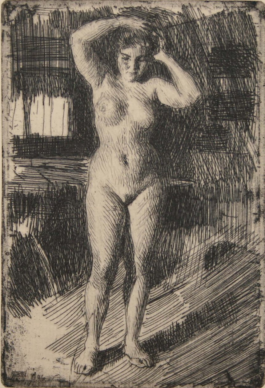 Anna doet haar haar door Anders Leonard Zorn