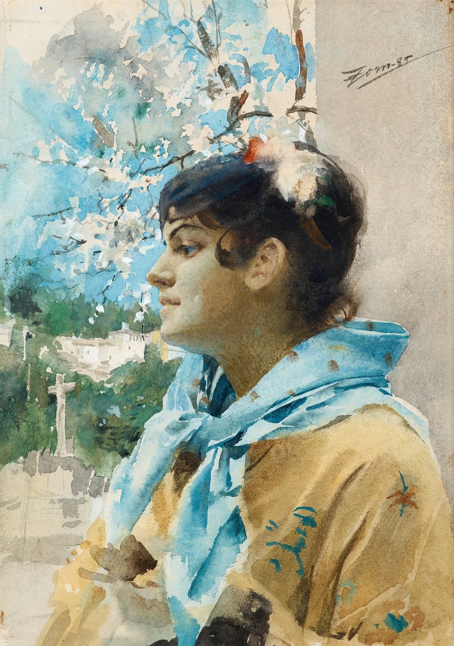 Spaanse vrouw in profiel I door Anders Leonard Zorn