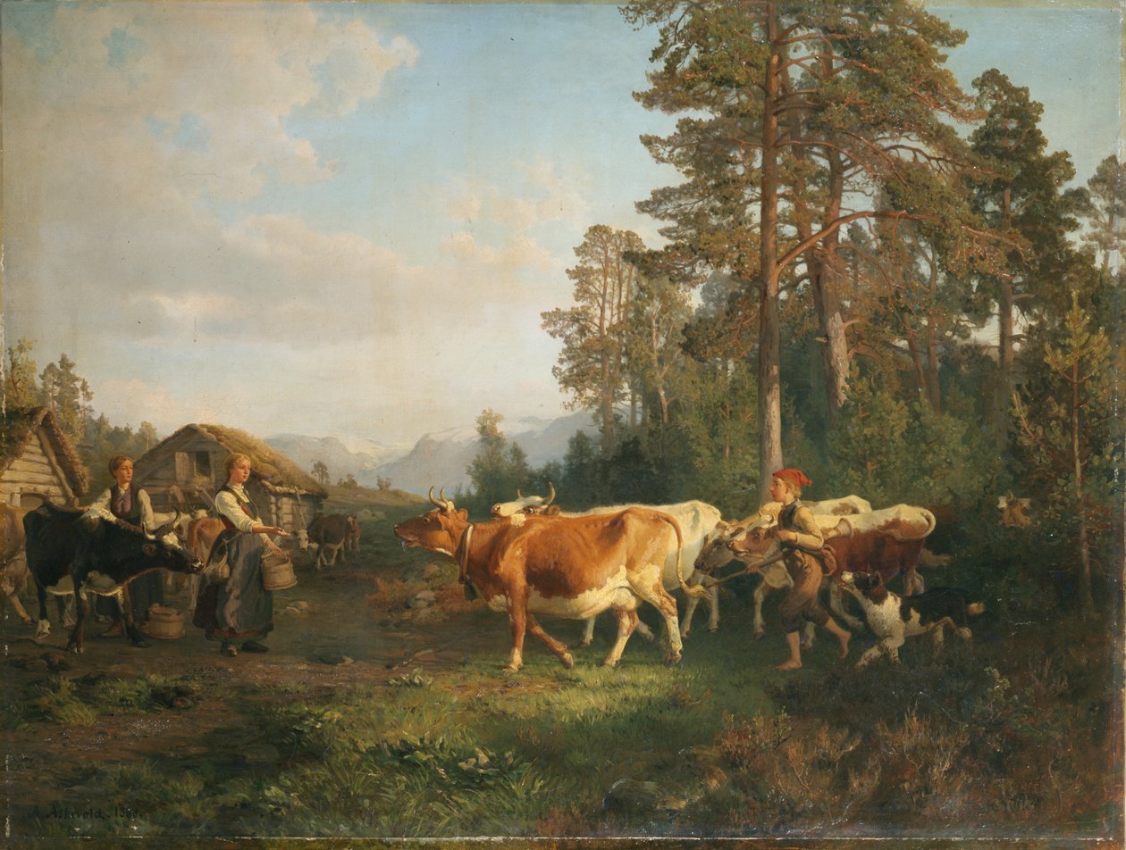 Landschap met koeien door Anders Askevold