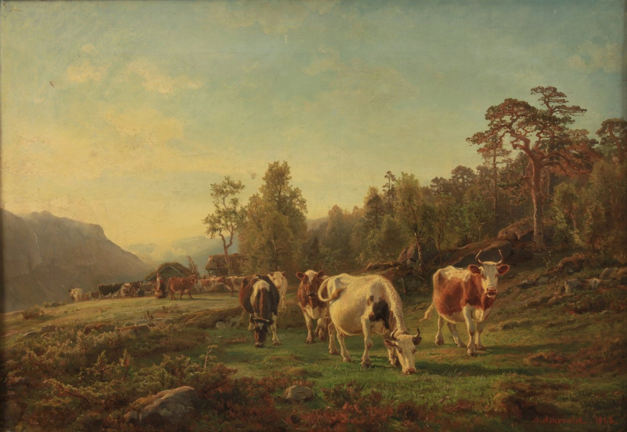 Landschap met koeien door Anders Askevold