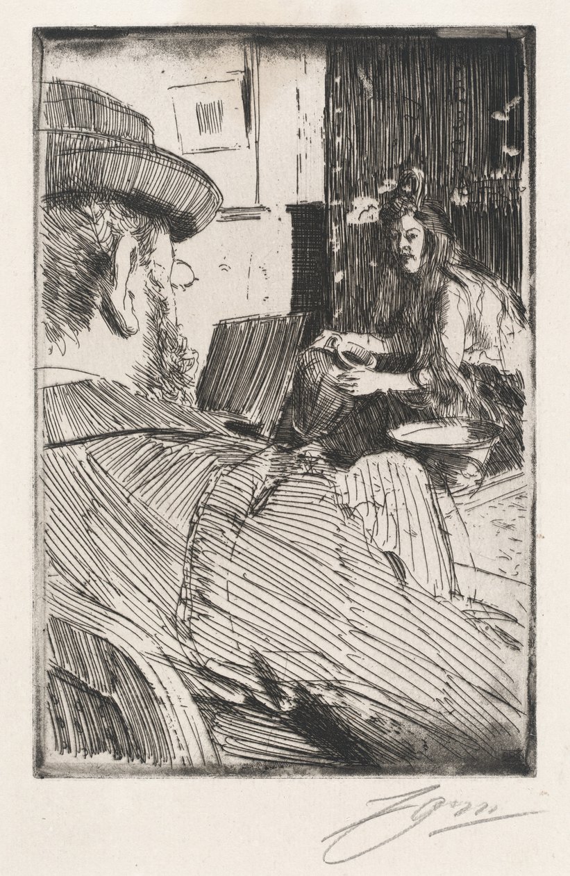 Albert Besnard en Zijn Model, 1896 door Anders Leonard Zorn