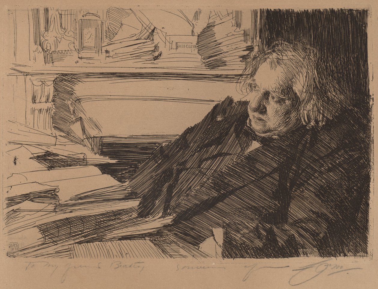 Ernest Renan, 1892 door Anders Leonard Zorn