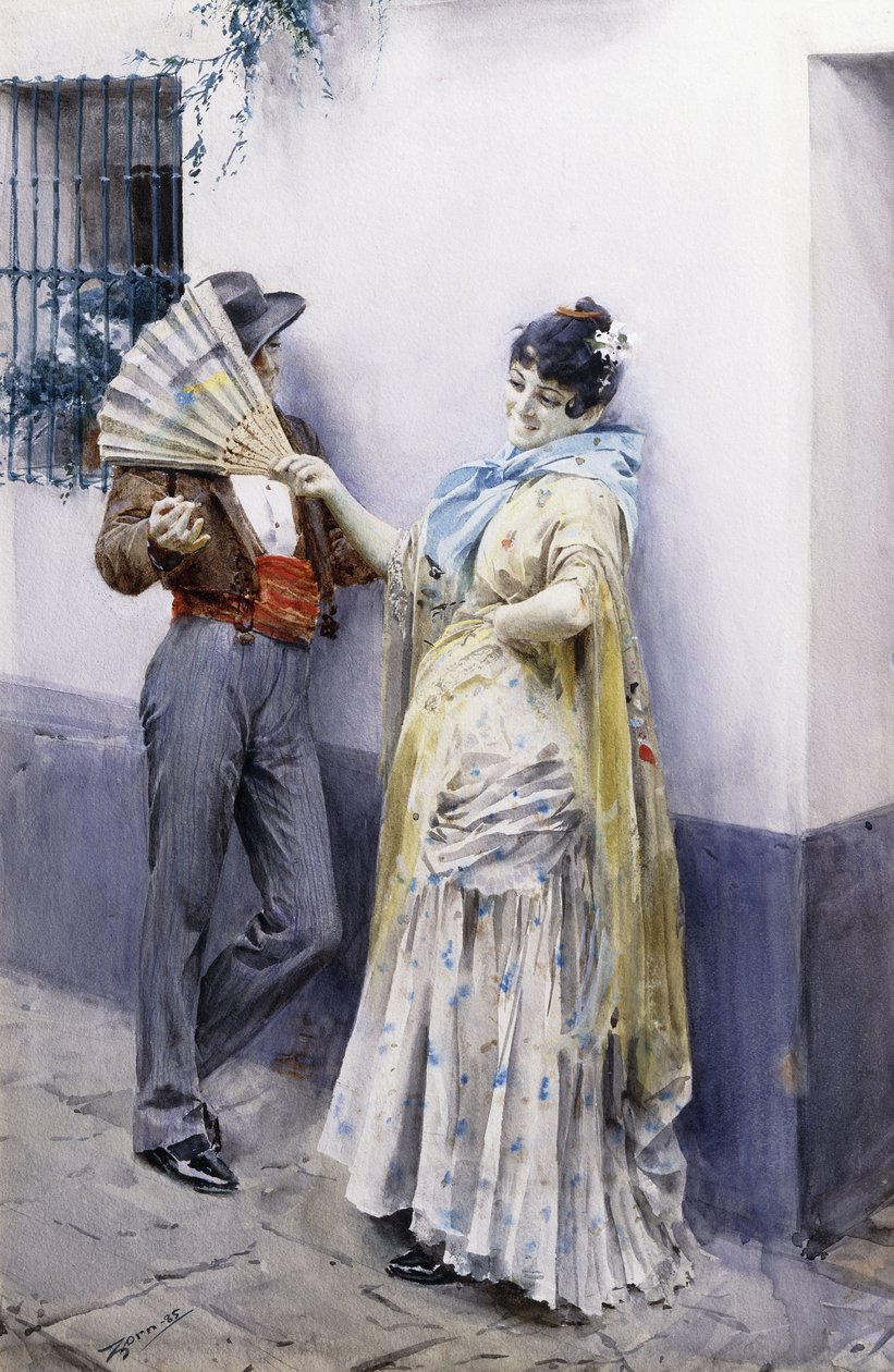 Flirtatie, 1885 door Anders Leonard Zorn