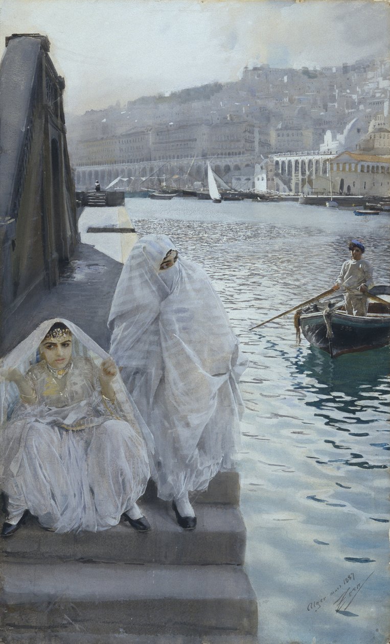Vanuit de haven van Algiers door Anders Leonard Zorn