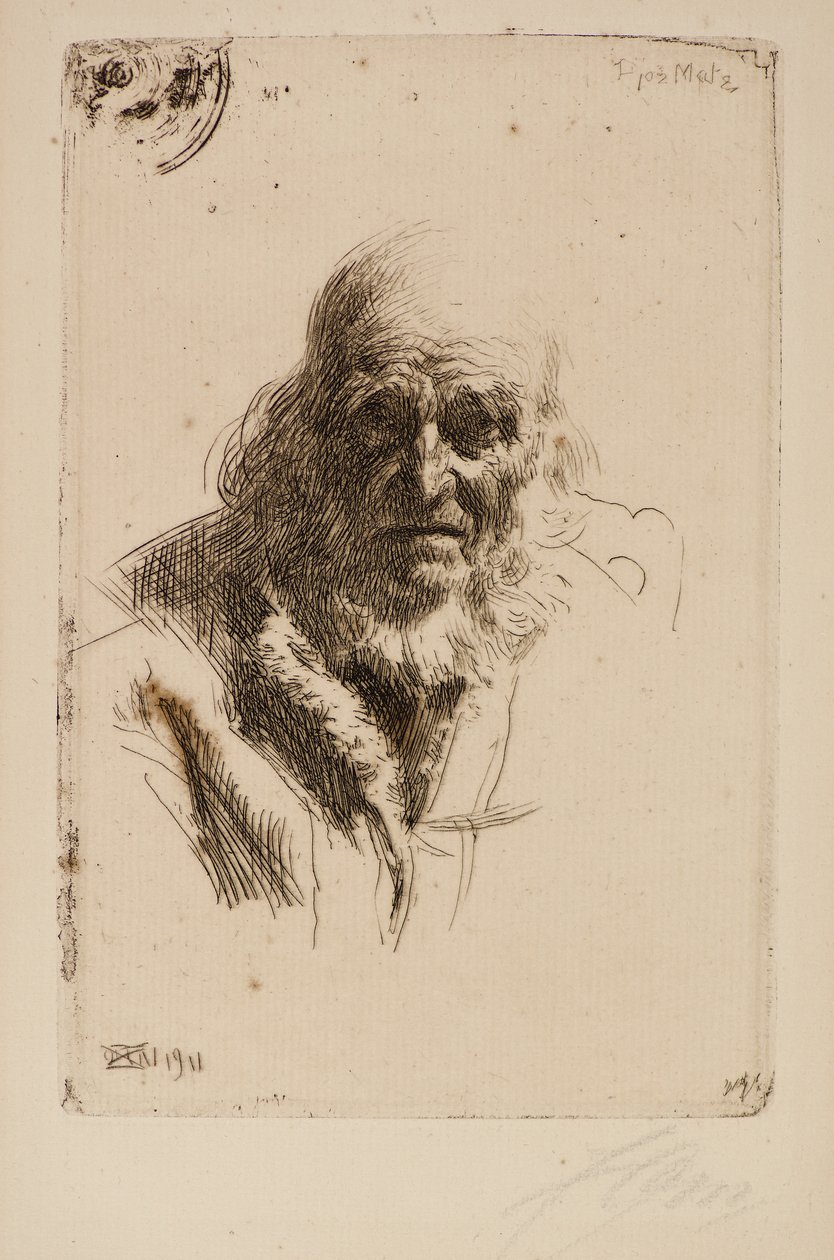 Hoofd van een oude man door Anders Leonard Zorn