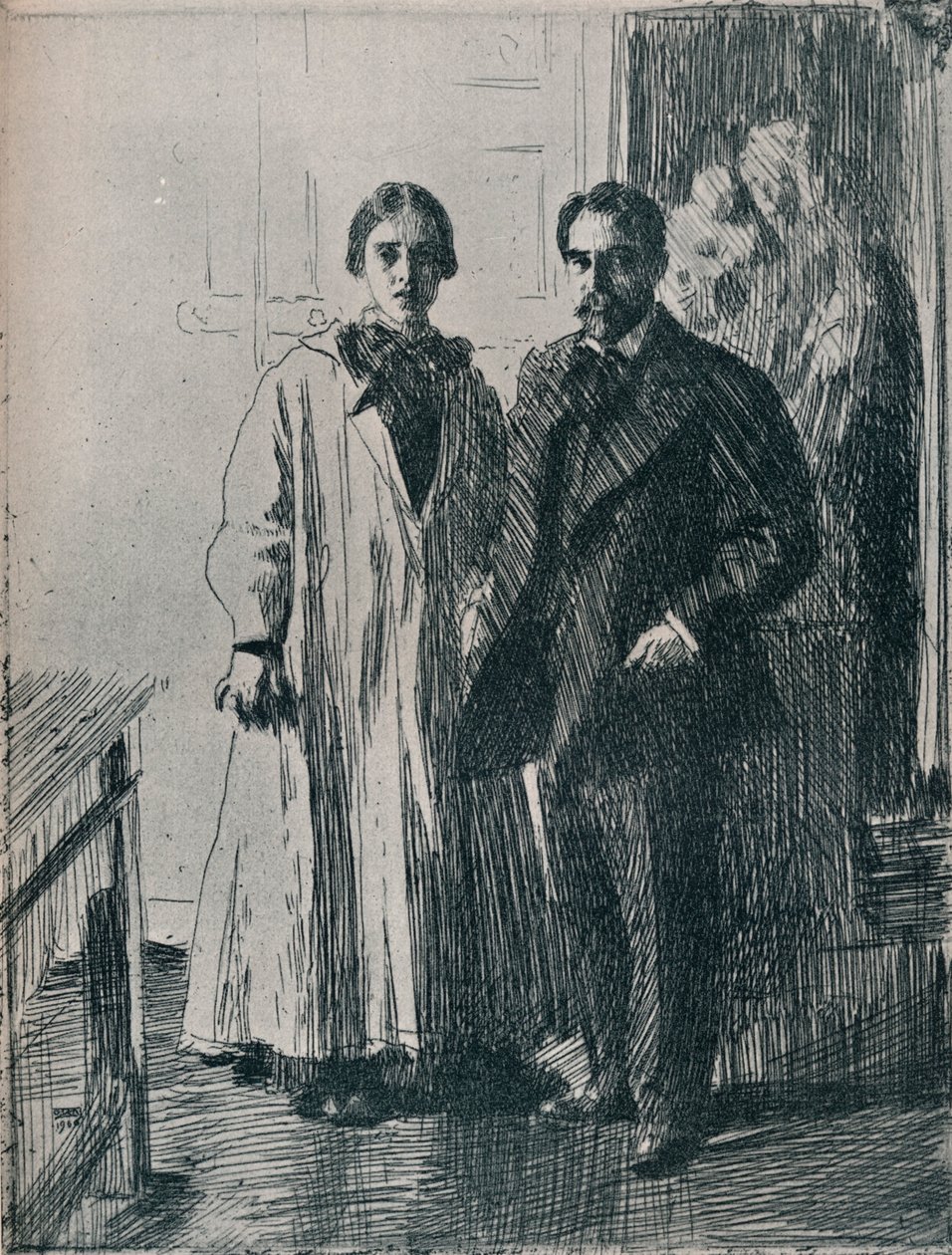 De heer en mevrouw Atherton Curtis van de ets door Anders Zorn, ca. 1880-1906, 1906 door Anders Leonard Zorn