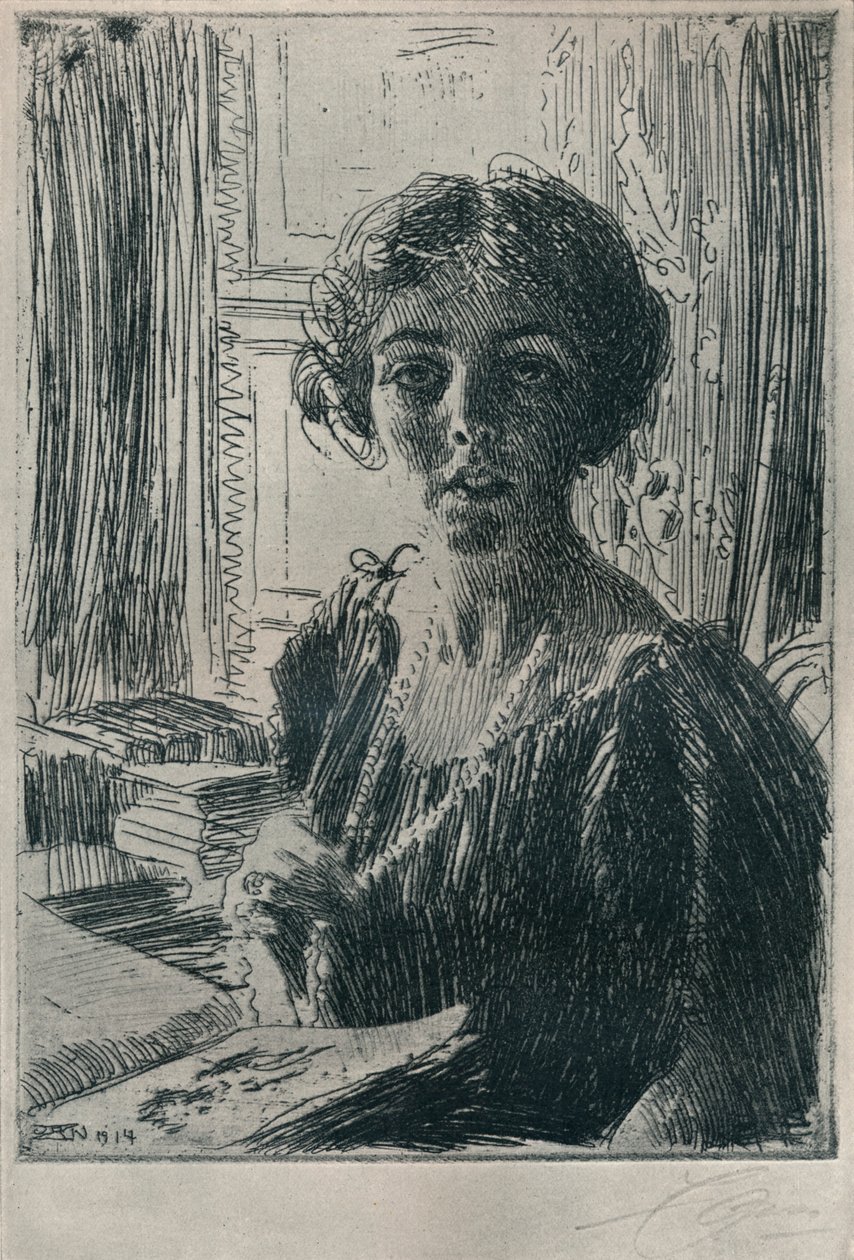 De Kroonprinses Margaretha van Zweden, 1914 door Anders Leonard Zorn