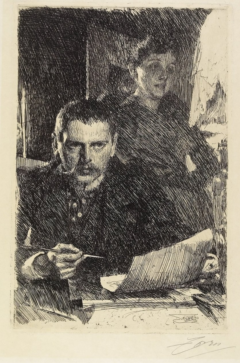 Zorn en zijn vrouw, 1890 door Anders Leonard Zorn