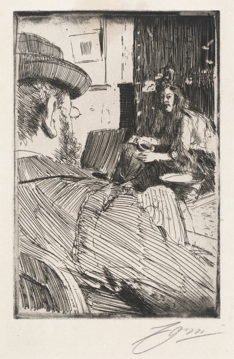 Albert Besnard en zijn model door Anders Zorn
