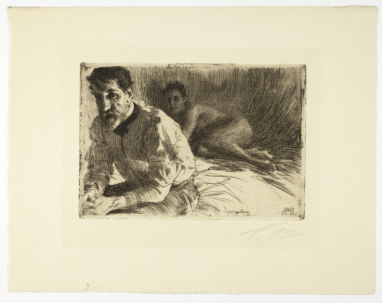 Augustus Saint Gaudens II (Saint Gaudens en Zijn Model) door Anders Leonard Zorn