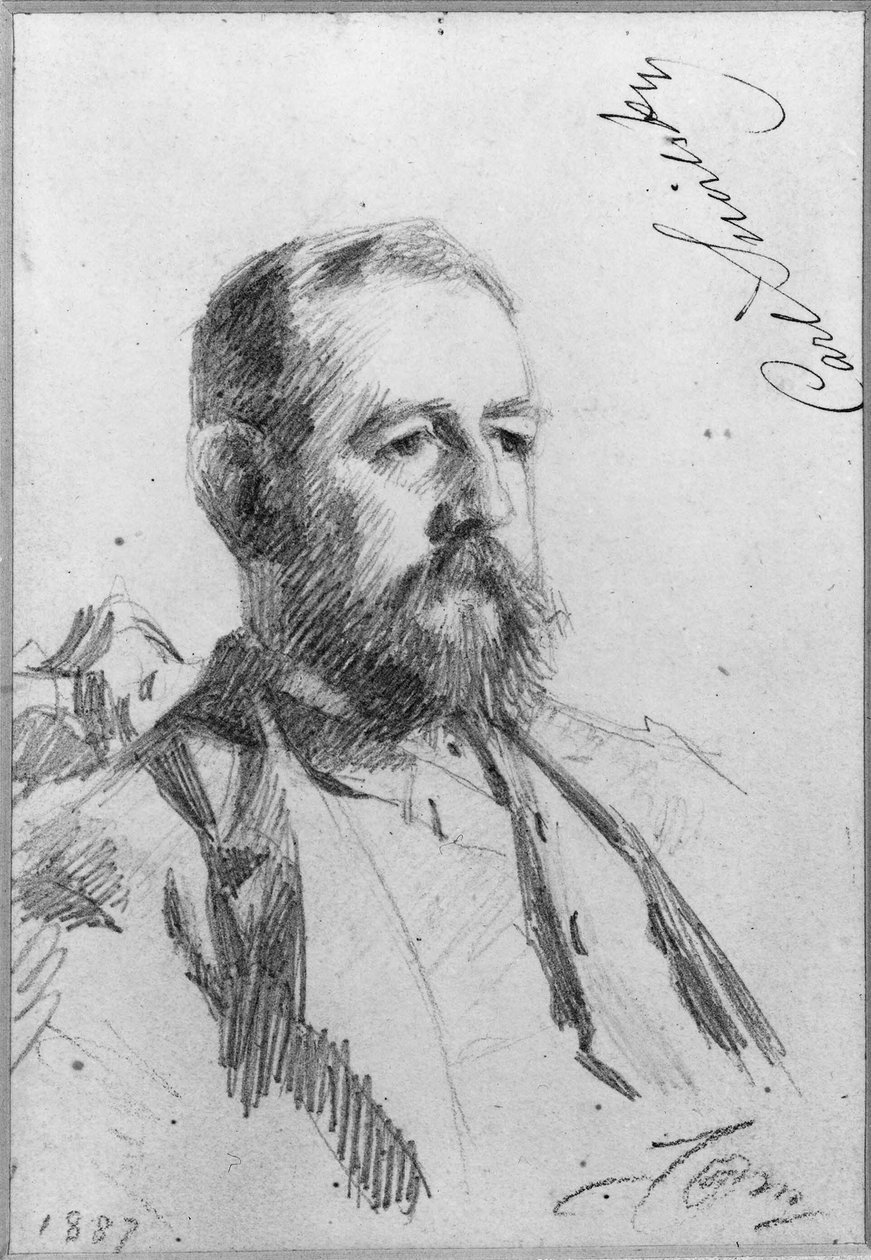 Carl Snoilsky (1841-1903), graaf, schrijver, bibliothecaris, lid van de Zweedse Academie, getrouwd met 1. gravin Hedvig Charlotta Amalia Piper, 2. barones en schrijfster Ebba Fredrika Eleonora Ruuth door Anders Zorn
