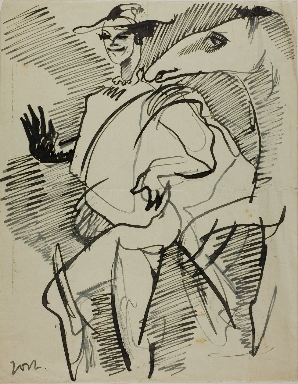 Man met paard door Anders Zorn