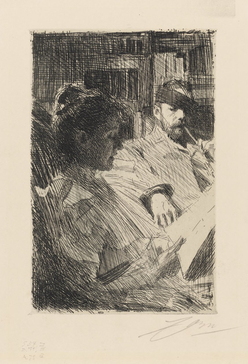 Lezen. De heer en mevrouw Charles Deering door Anders Zorn