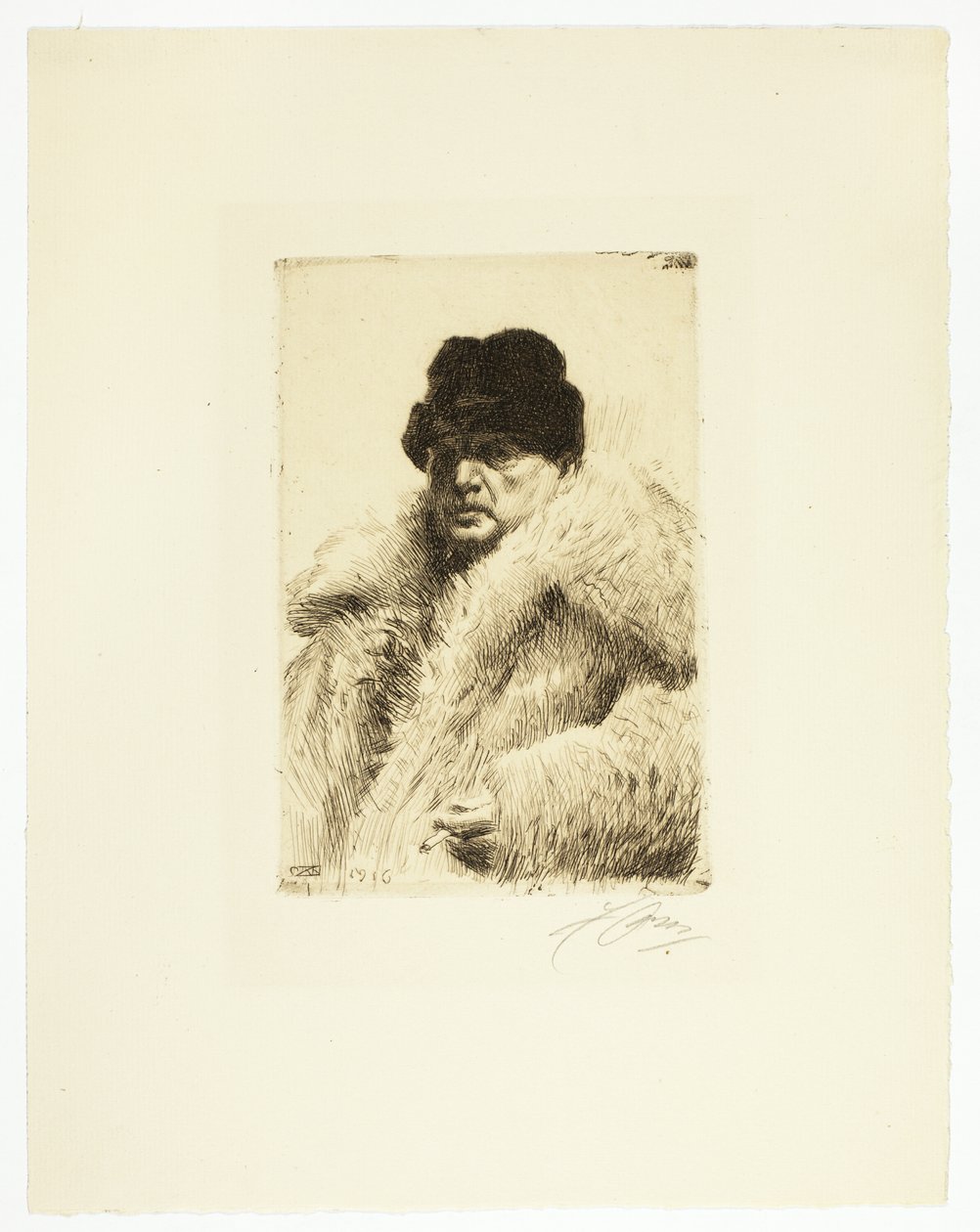 Zelfportret 1916 door Anders Leonard Zorn