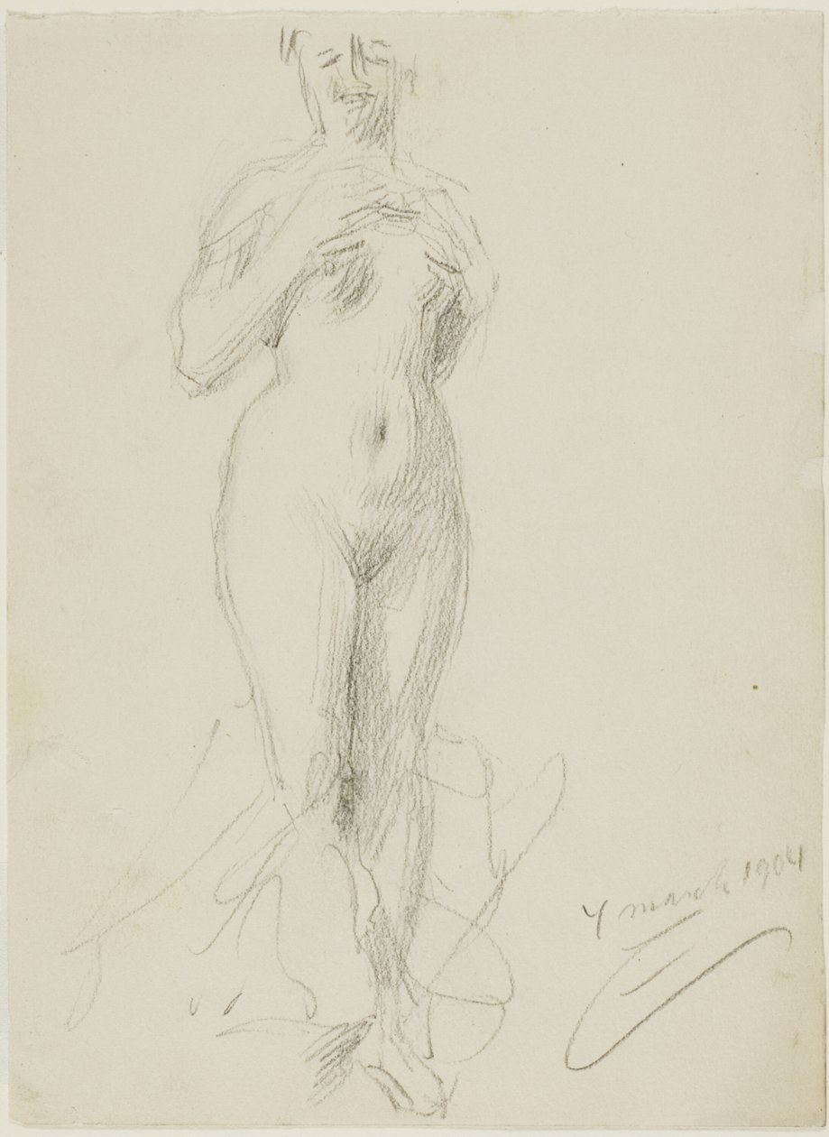 Staande vrouwelijke naakt door Anders Leonard Zorn