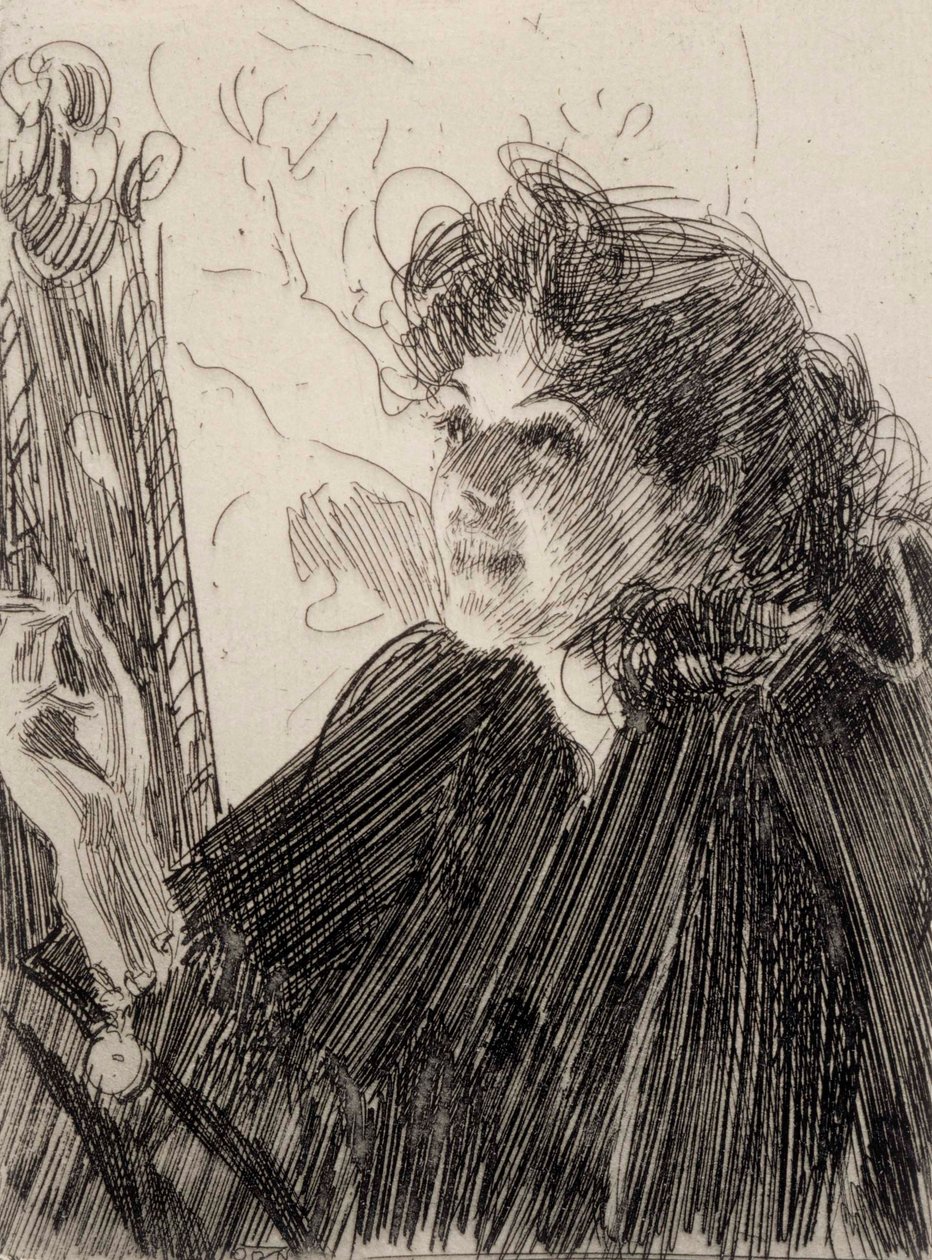 Rokende vrouw door Anders Zorn