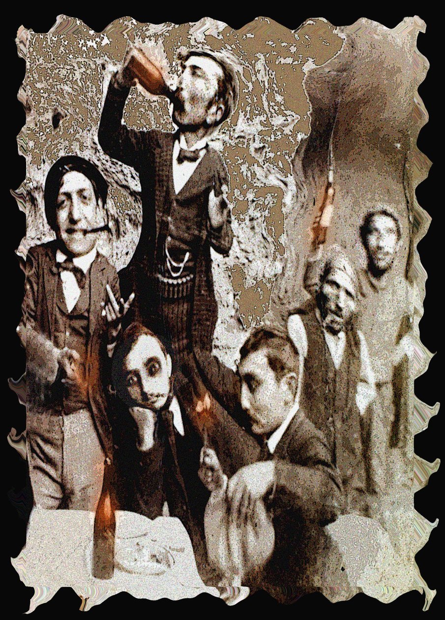 DRINKERS: Vervloekte dichters, 2002 (Digitaal schilderij) door Ando Gilardi