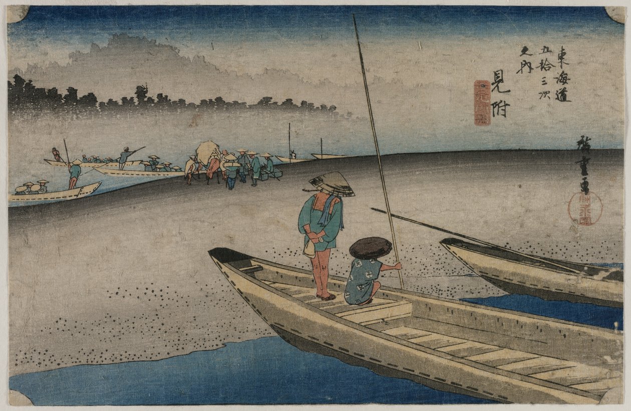 Afbeelding van de Tenryu-rivier nabij Mitsuke Station 29..., 1833 door Ando Hiroshige